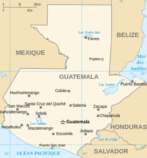 Karte von Guatemala, Quelle: Wikimedia
