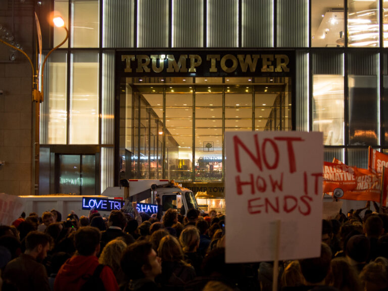 Demonstration vor dem Trump-Tower in New York.