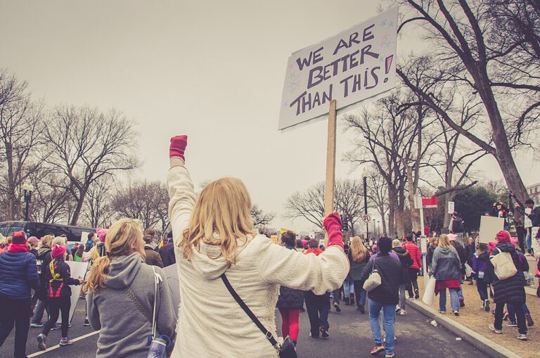 Hier ist das Titelbild zu sehen. Es zeigt eine Demonstration in Washington D.C. 2017 und ein Schild mit der Aufschrift "Wir können das besser".