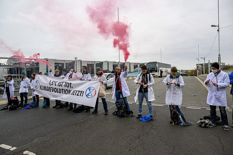 Straßenblockade von Scientists for Future / Extinction Rebellion
