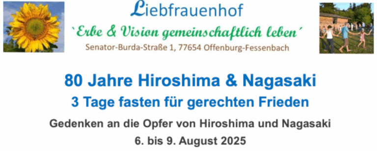 Kopf des Flyers für Gedenktage auf dem Liebfrauenhof in Offenburg