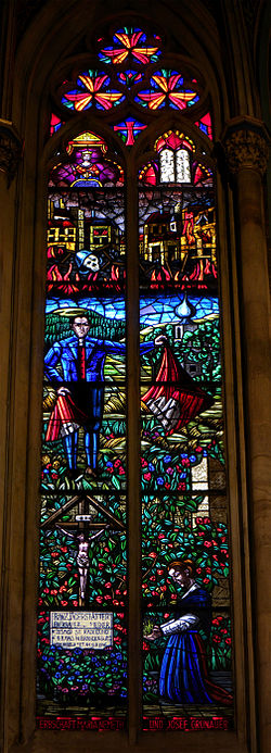 Kirchenfenster zu Ehren Franz Jägerstätters in der Votivkirche Wien
