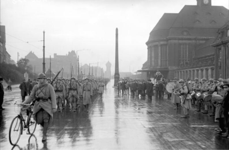 Abzug der französischen Truppen aus Dortmund am 22.10.1924