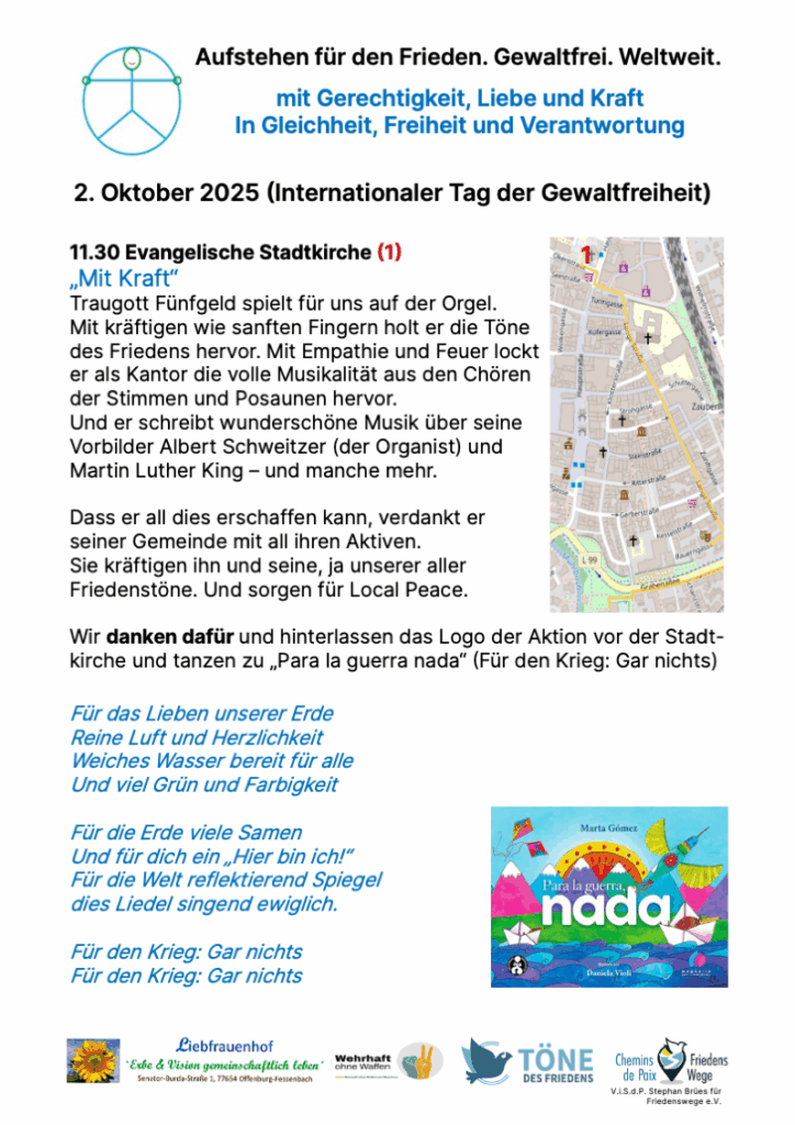 Flyer zu 'Töne des Friedens'
