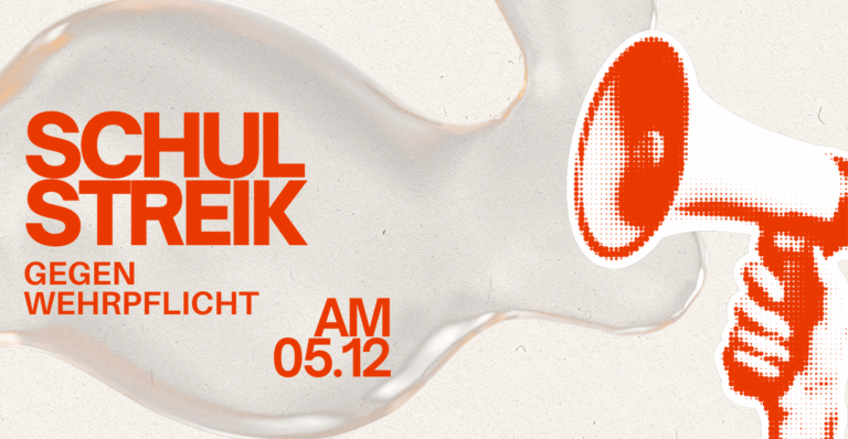 Plakat des Schulstreiks gegen Wehrpflicht
