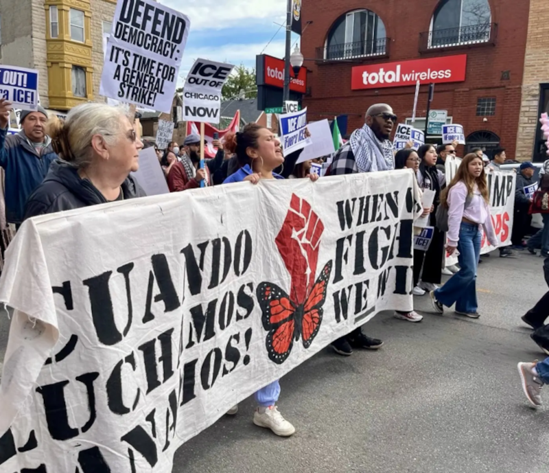 Demo gegen ein Gefängnis für Migrant*innen, 1. November 2025 in Chicago