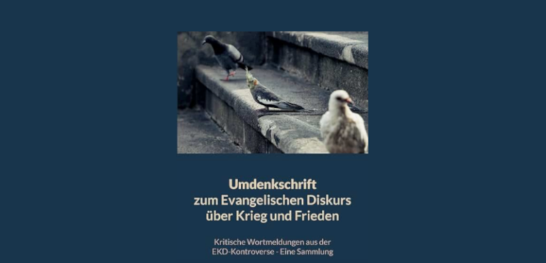 Titelbild der Umdenkschrift zur EKD-Friedensdenkschrift